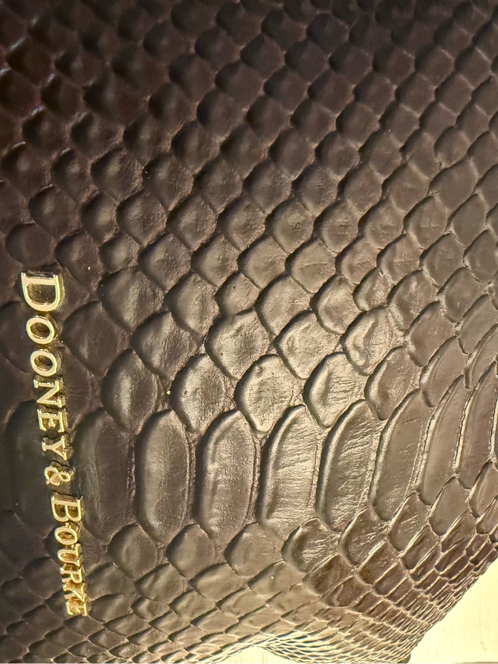 Dooney & Bourke Dark Brown Embossed Snake-Effect Crossbody - Picture 16 of 16